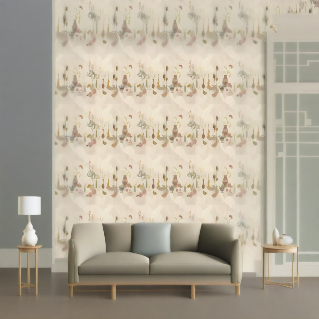 Room Setting - Centrepiece Composition Pink Wallcovering