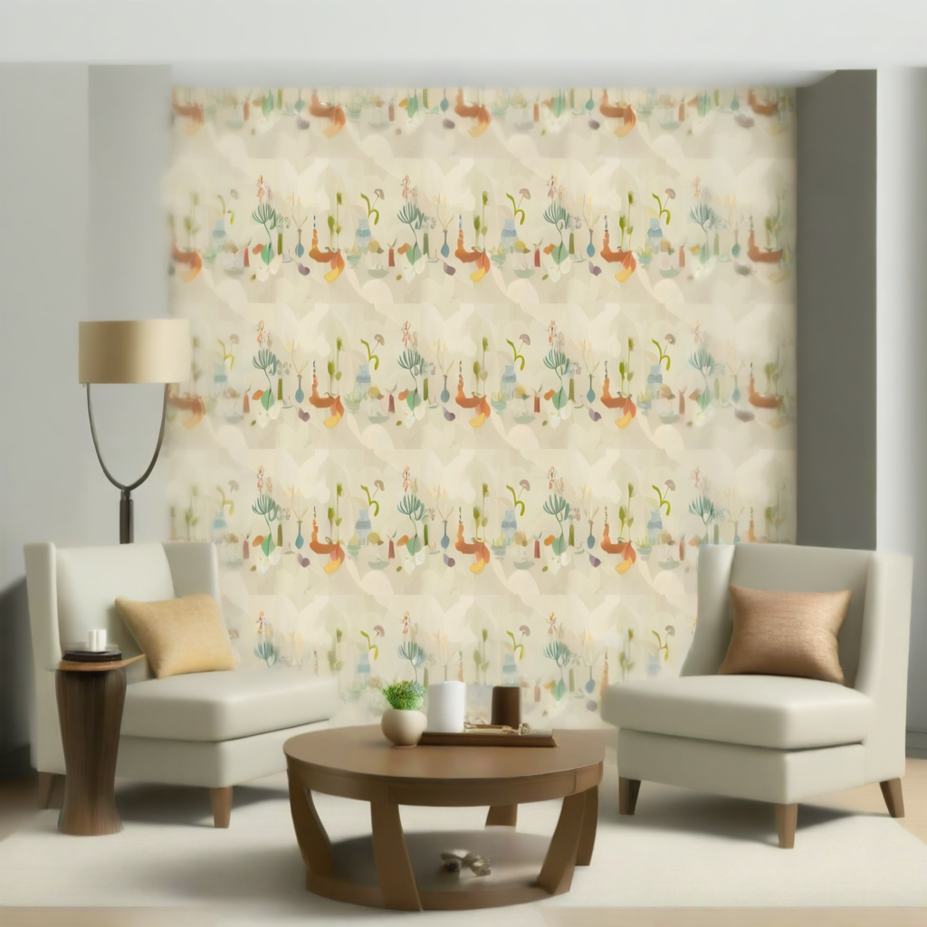 Room Setting - Centrepiece Composition Red Wallcovering