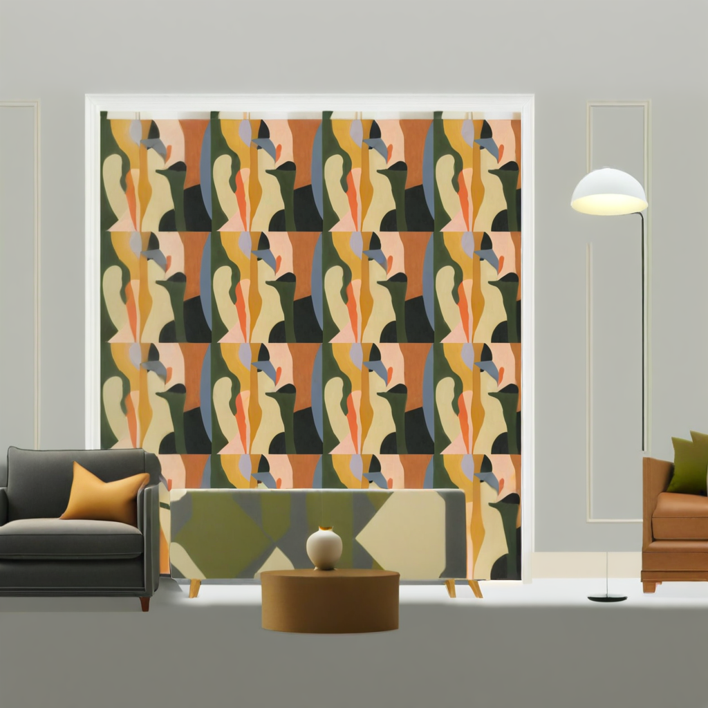Room Setting - Abstract Mex Coral Wallcovering