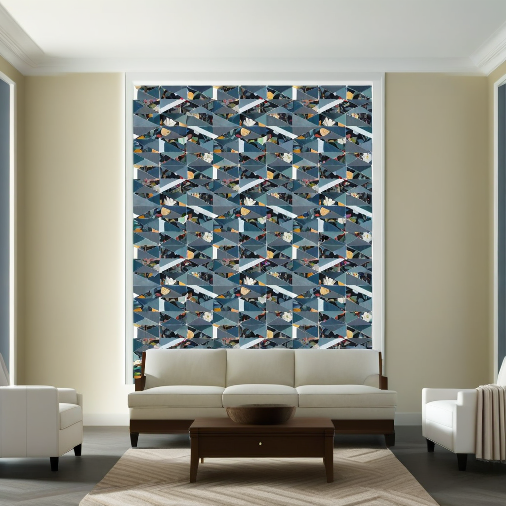 Room Setting - Hidden Fruits Blue Wallcovering