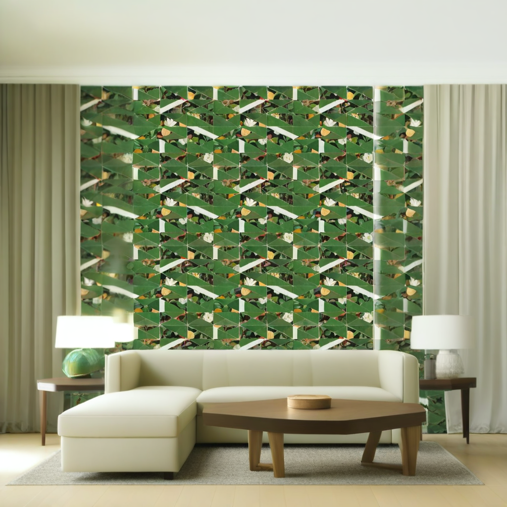 Room Setting - Hidden Fruits Green Wallcovering