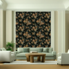 Room Setting - Broken Poppies Black Wallcovering