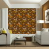 Room Setting - Broken Poppies Tobacco Wallcovering