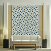 Room Setting - Map Xylography Blue Wallcovering
