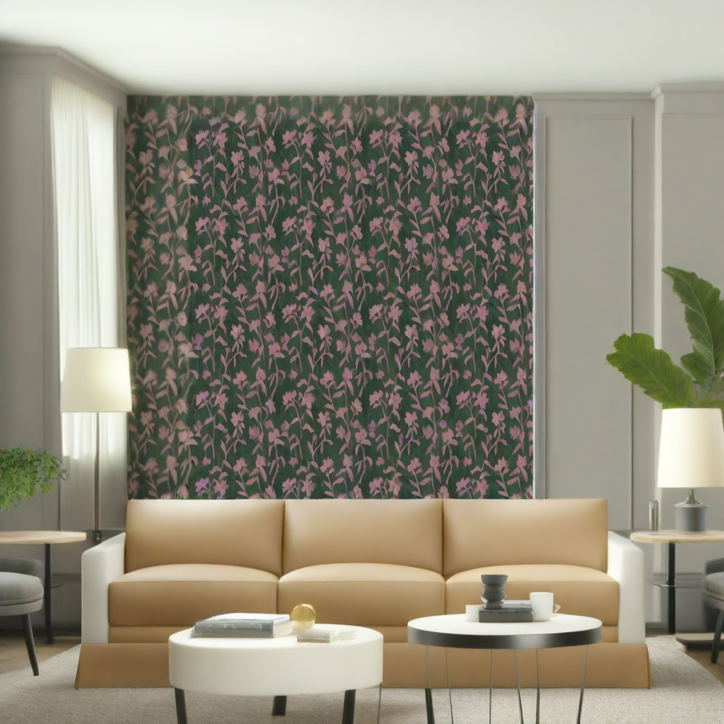 Room Setting - Blooming Damask Fuchsia Wallcovering