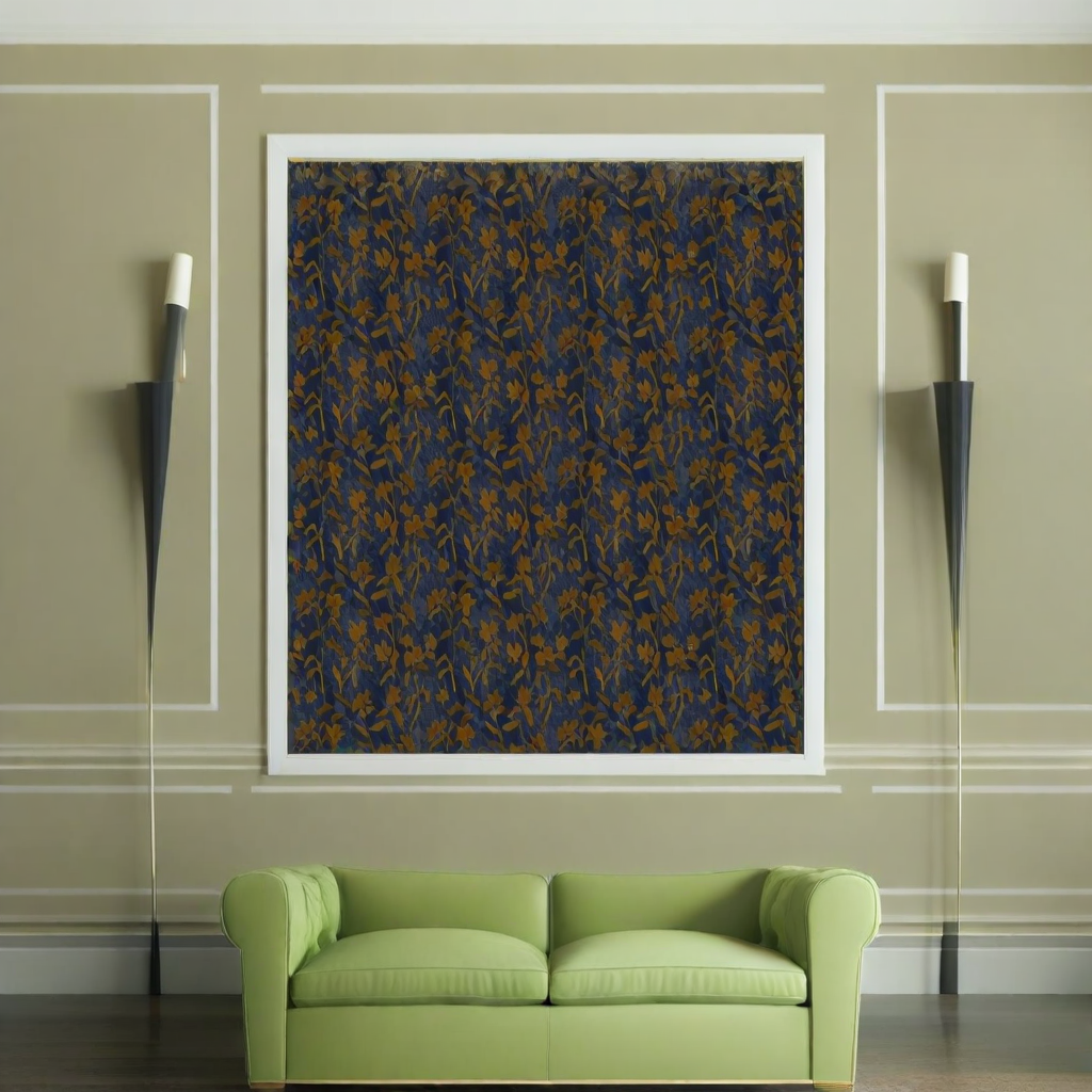 Room Setting - Blooming Damask Tobacco Wallcovering