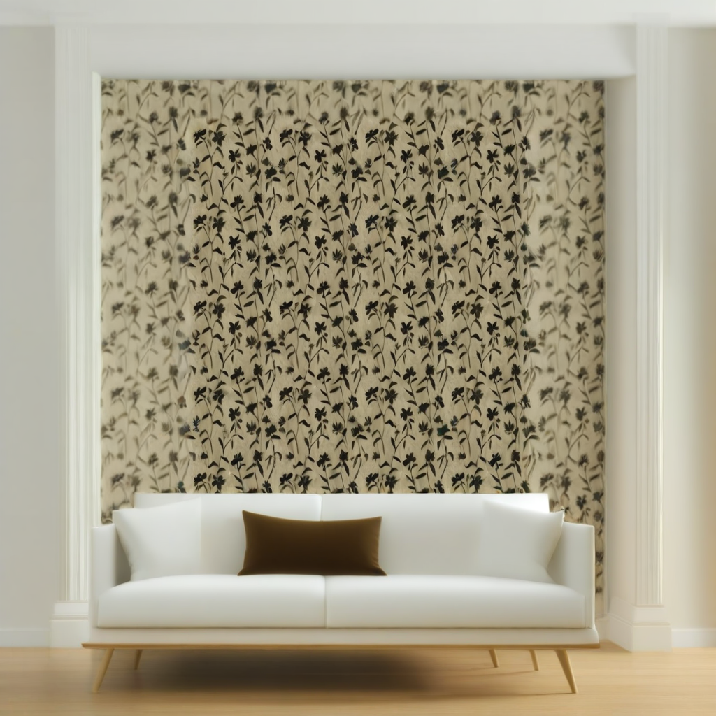 Room Setting - Blooming Damask Black Wallcovering