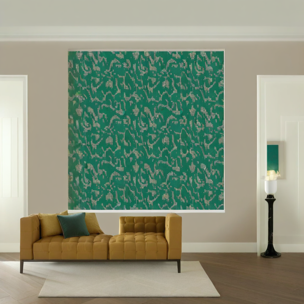 Room Setting - Moire Screen Green Wallcovering