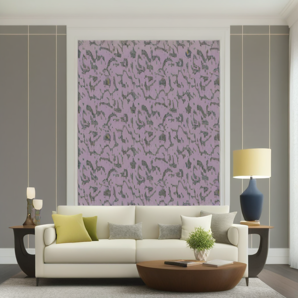 Room Setting - Moire Screen Violet Wallcovering