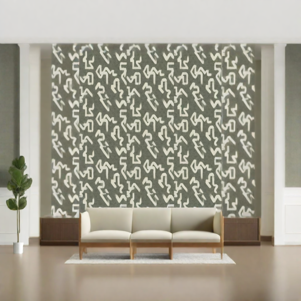 Room Setting - Toile Strokes Green Wallcovering
