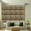 Room Setting - Prehistoric Flowers Tobacco Wallcovering
