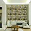 Room Setting - Prehistoric Flowers Ocher Wallcovering