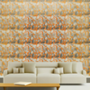 Room Setting - Prehistoric Flowers Orange Wallcovering