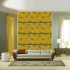 Room Setting - Tetris Chinoiseries Ocher Wallcovering
