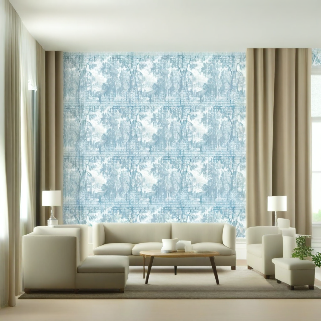 Room Setting - Patch Landscape Blue Wallcovering