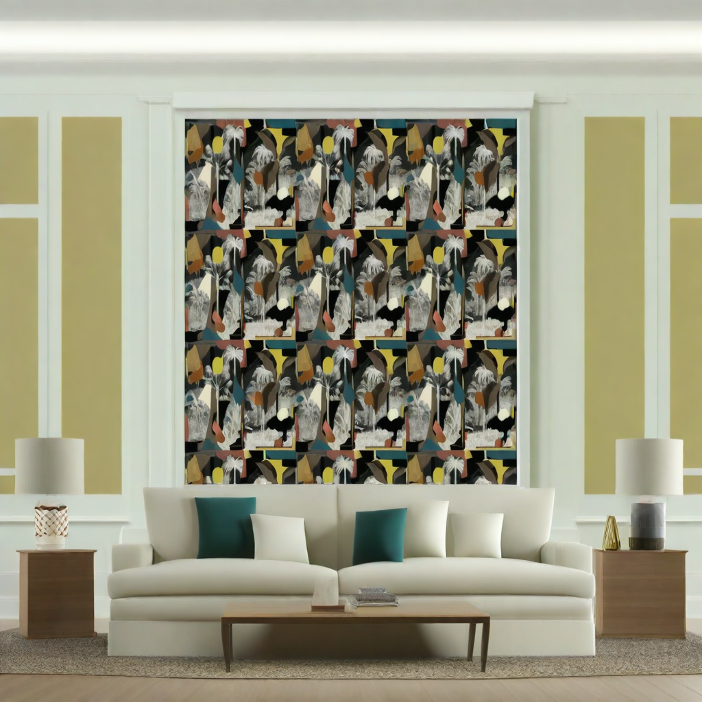 Room Setting - Colonial Abstraction Black Wallcovering