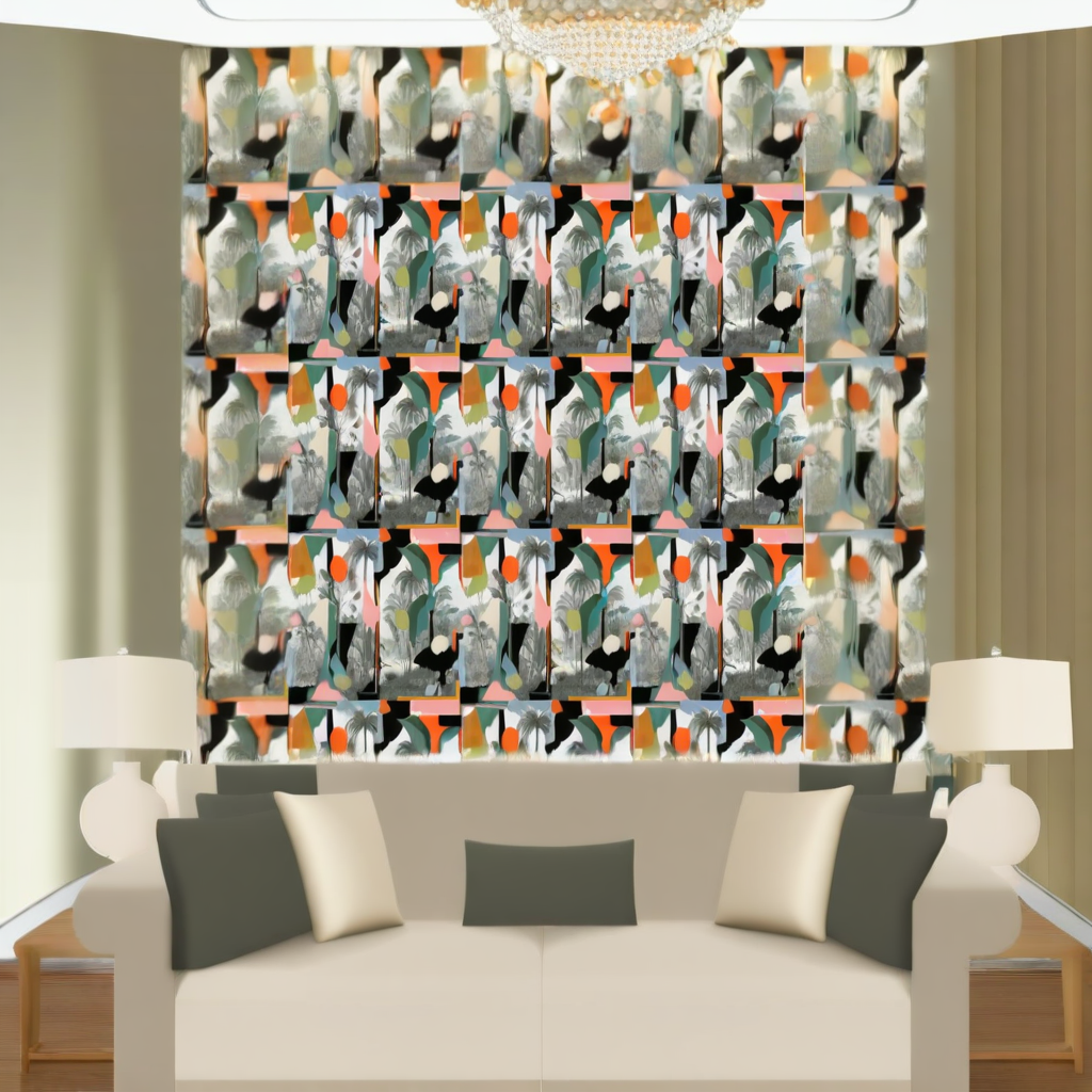 Room Setting - Colonial Abstraction Pink Wallcovering