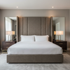 Alamo - Earthen Taupe Performance Vinyl Upholstered Headboard | Architectural Fabrics