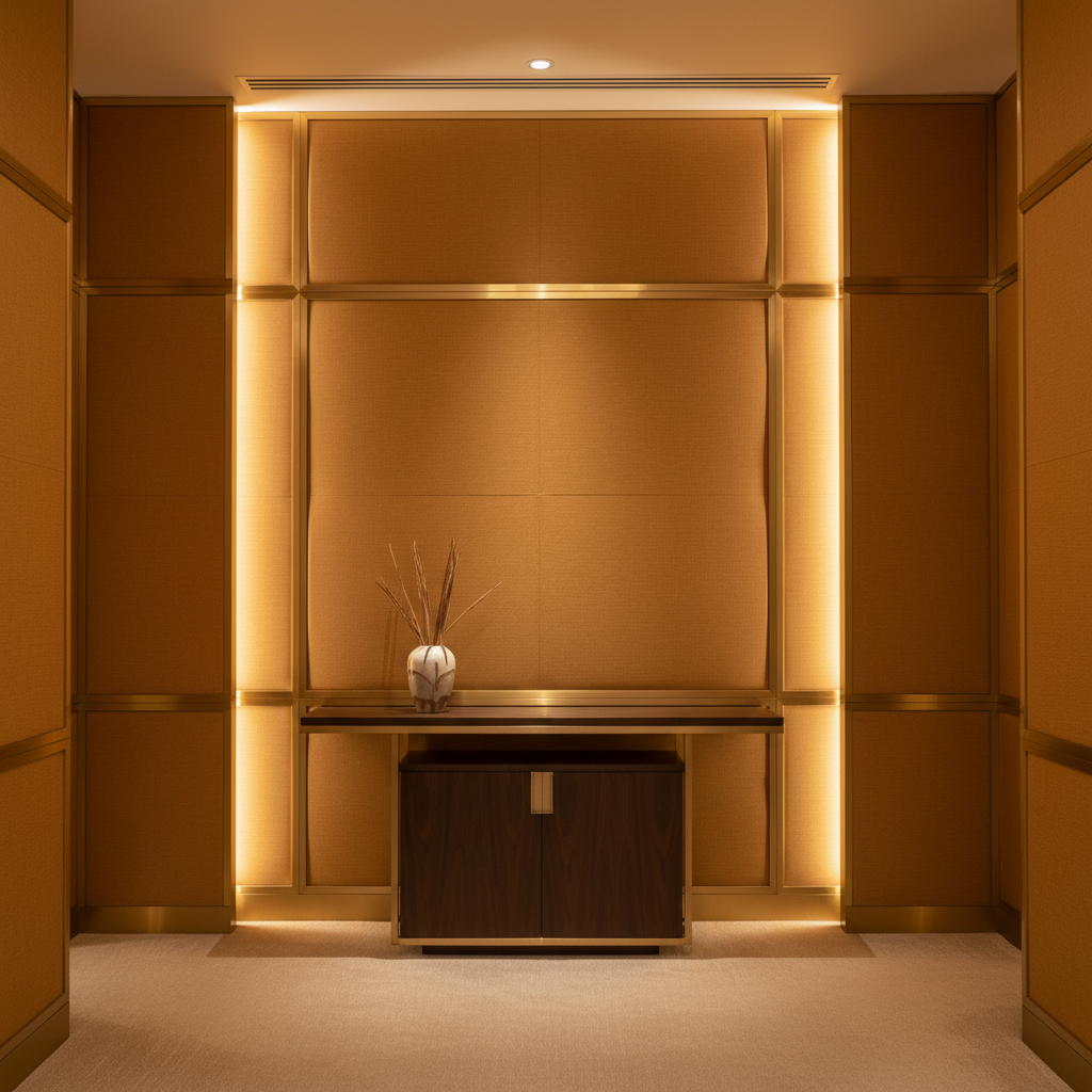 Triangle Reef - Saddle Upholstered Wall Panel | Architectural Fabrics