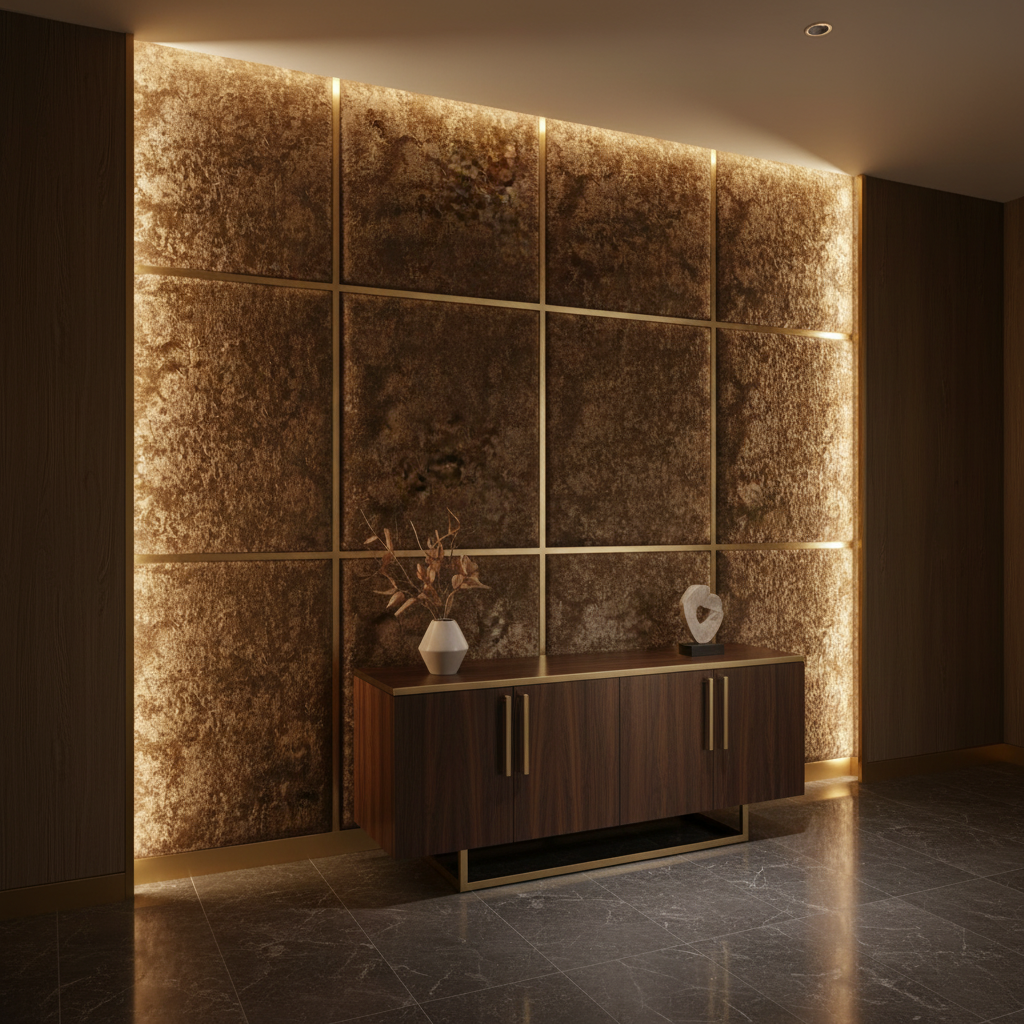 Crushed Coral - Mocha Upholstered Wall Panel | Architectural Fabrics