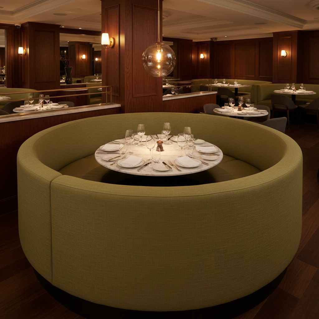 Triangle Reef - Meadow Upholstered Banquette | Architectural Fabrics