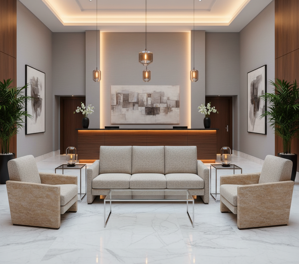 BARNUM - Stone Texture Upholstery Upholstered Sofa | Architectural Fabrics