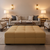 Peter Island - Sand Upholstered Ottoman | Architectural Fabrics
