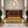 Analog - Goldenrod Etched Polyurethane Upholstered Sofa | Architectural Fabrics