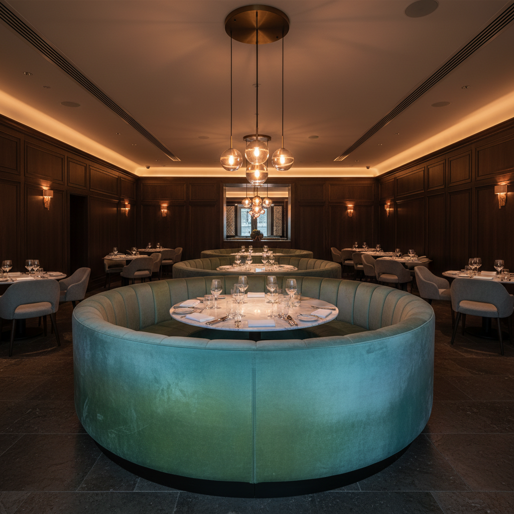 Ultrasuede  Opalene  Green, Blue, Aqua Upholstered Banquette | Ultrasuede Upholstery