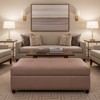 Turneffe - Blush Upholstered Ottoman | Architectural Fabrics