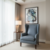Algiers - Twilight Blue Performance Vinyl Upholstered Chair | Architectural Fabrics