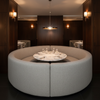 Vivace Reef - Pewter Upholstered Banquette | Architectural Fabrics