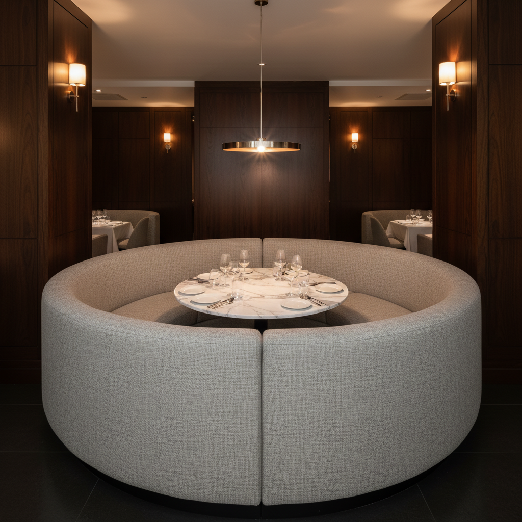 Vivace Reef - Pewter Upholstered Banquette | Architectural Fabrics