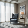 Algiers - Denim Blue Performance Vinyl Upholstered Chair | Architectural Fabrics
