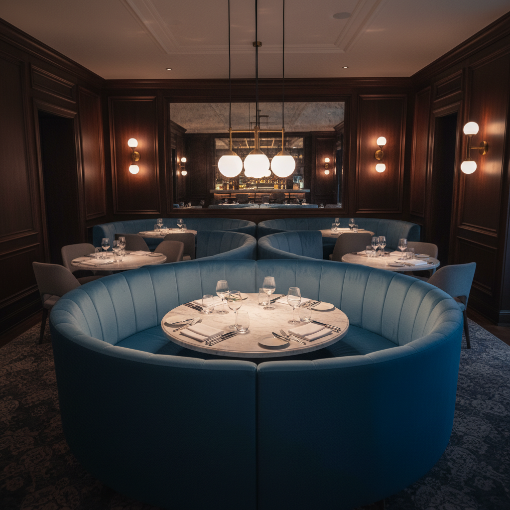 Bedford Turquoise Upholstered Banquette | Architectural Fabrics