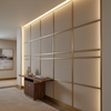 Woven Linen Texture Soft Taupe Upholstered Wall Panel | Architectural Fabrics