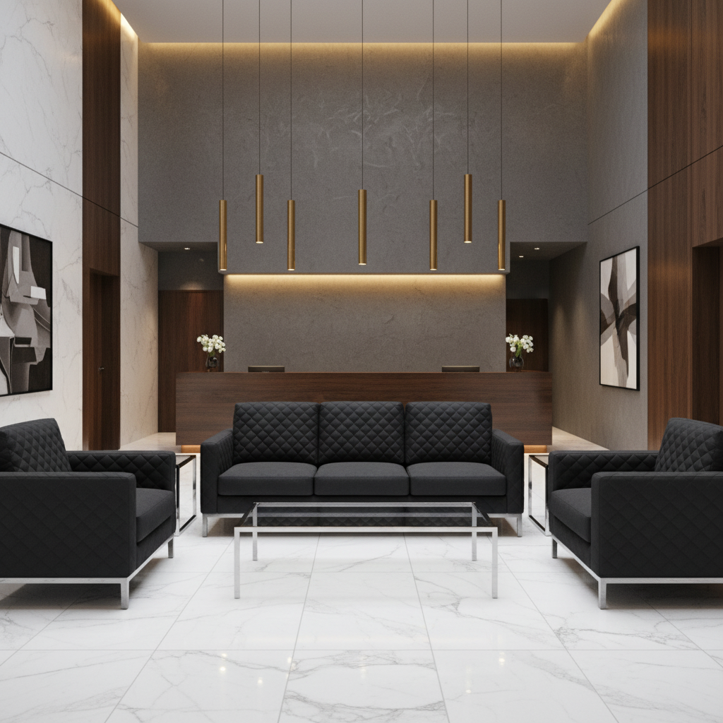 Tyrell Bay - Black Upholstered Sofa | Architectural Fabrics