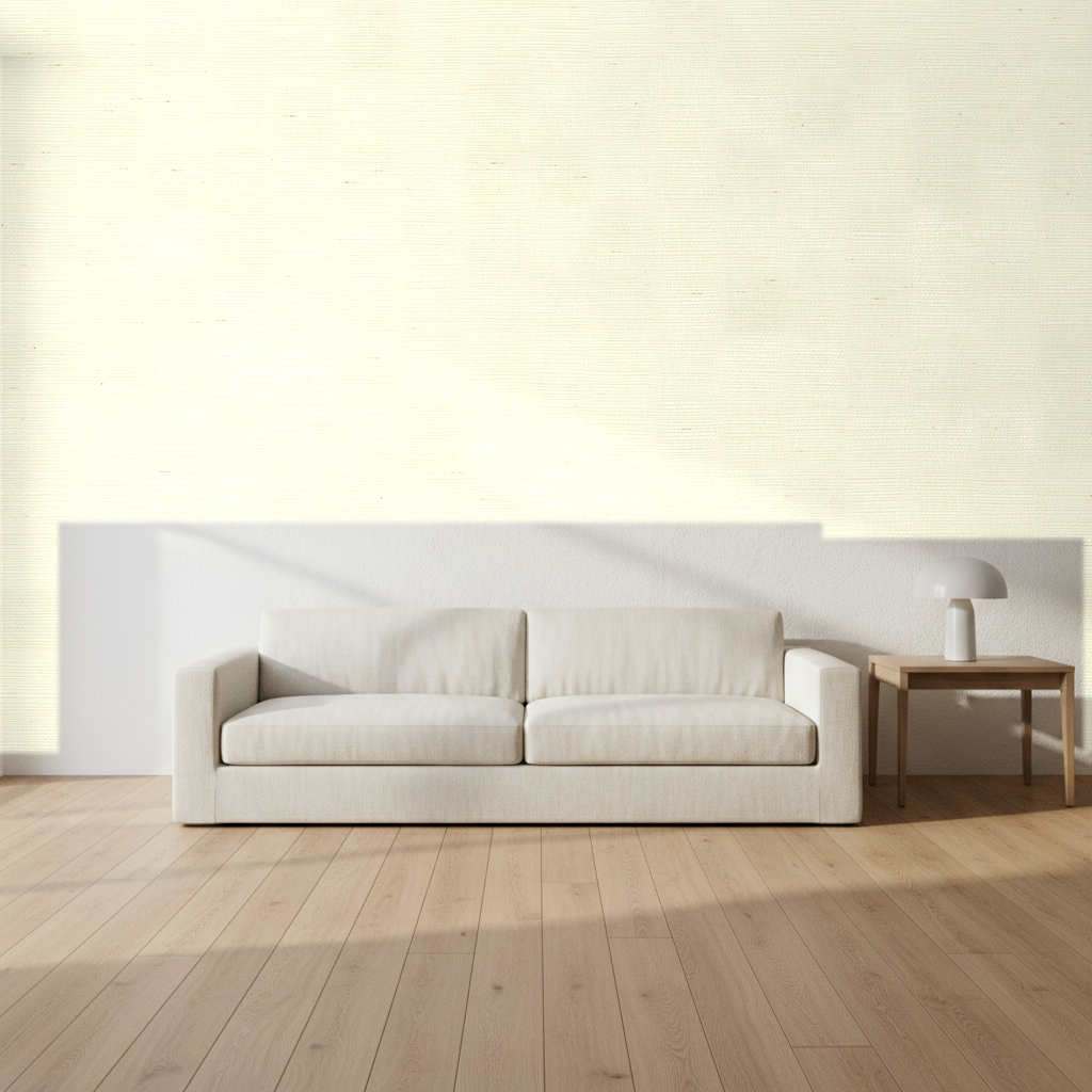 Nantucket Grasscloth Acadia White Wallcovering | Phillipe Romano room setting