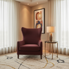 Smooth Solid Texture Deep Burgundy Upholstered Chair | Architectural Fabrics