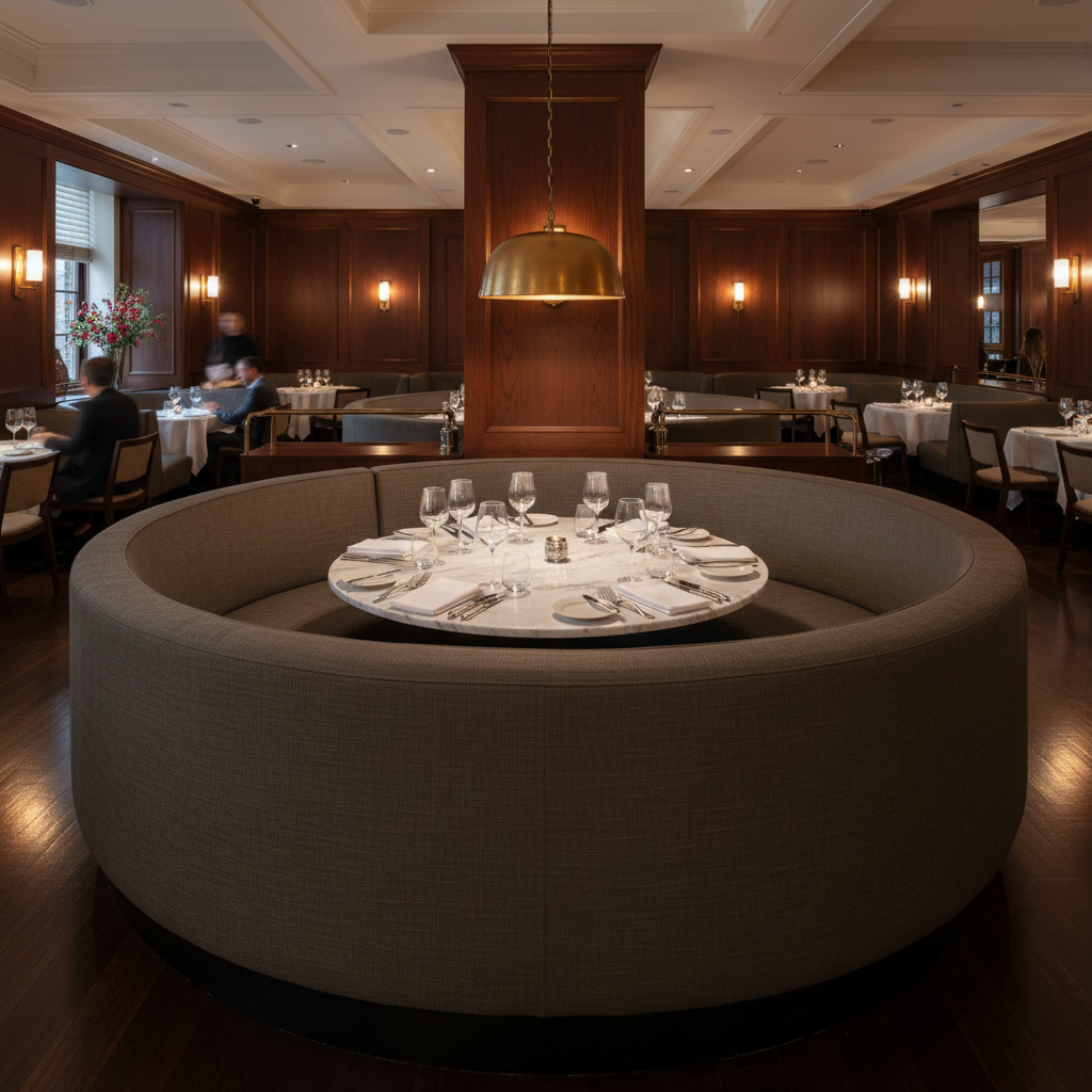 Aspect - Deep Umber Performance Polyurethane Upholstered Banquette | Architectural Fabrics