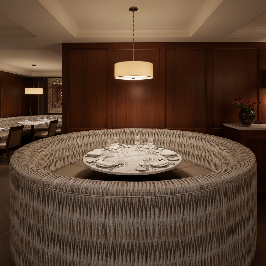 Apache - Emberwood Silicone Hybrid Upholstered Banquette | Architectural Fabrics