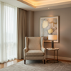 Woven Chevron Texture Natural Linen Upholstered Chair | Architectural Fabrics