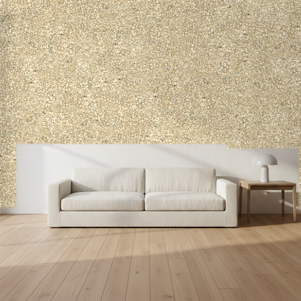 Nantucket Grasscloth Sandstone & Metallic Champagne Wallcovering | Phillipe Romano room setting