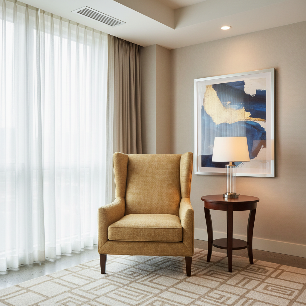 Rattan Bay - Fawn Upholstered Chair | Architectural Fabrics