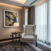 Marshall Black Upholstered Chair | Architectural Fabrics