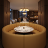 Smooth Leather Grain Golden Tan Upholstered Banquette | Architectural Fabrics