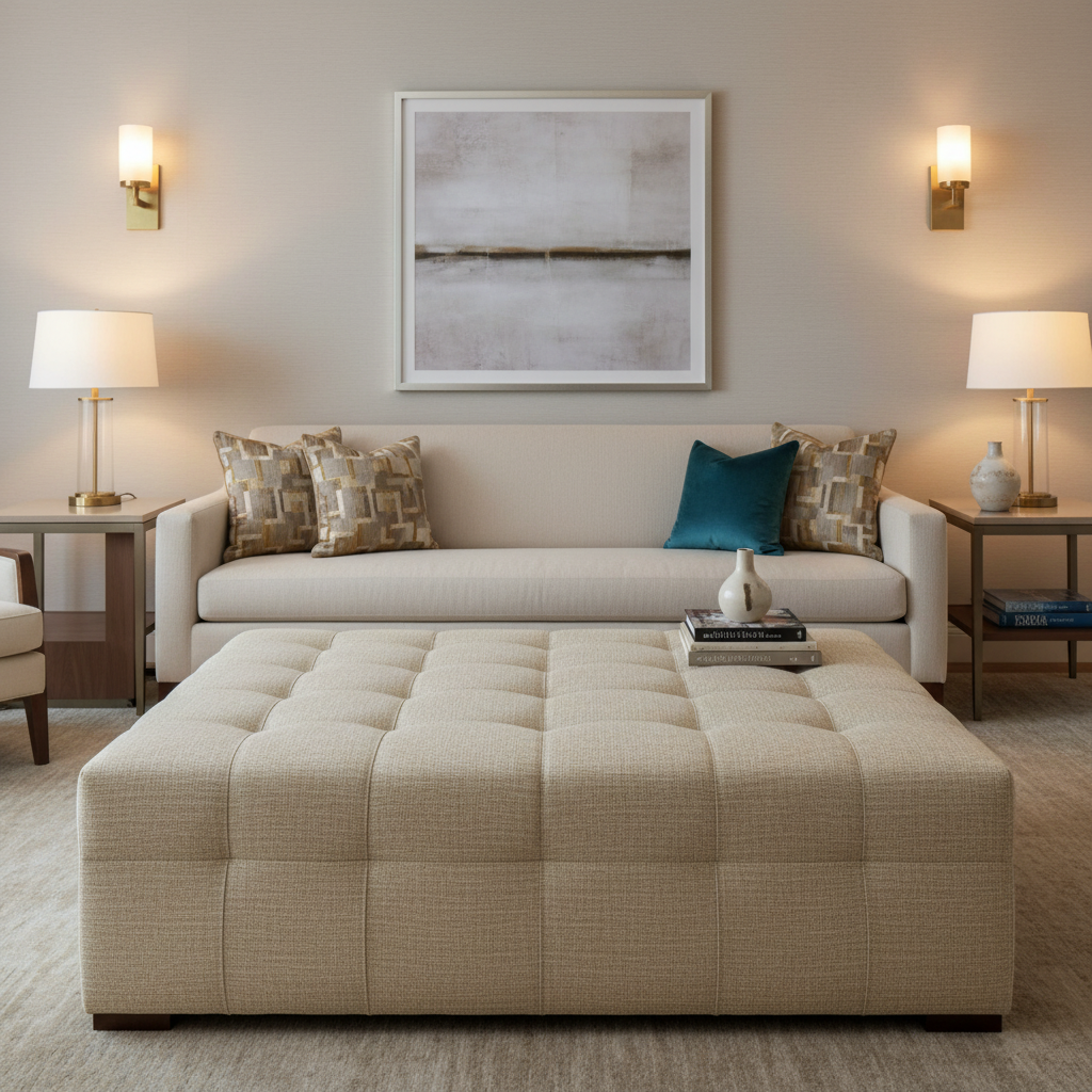 Manchioneel - Straw Upholstered Ottoman | Architectural Fabrics