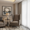 Smooth Matte Texture Muted Taupe Upholstered Chair | Architectural Fabrics