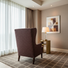 Woven Textured Effect Merlot Mauve Upholstered Chair | Architectural Fabrics