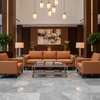 Linen Island - Persimmon Upholstered Sofa | Architectural Fabrics